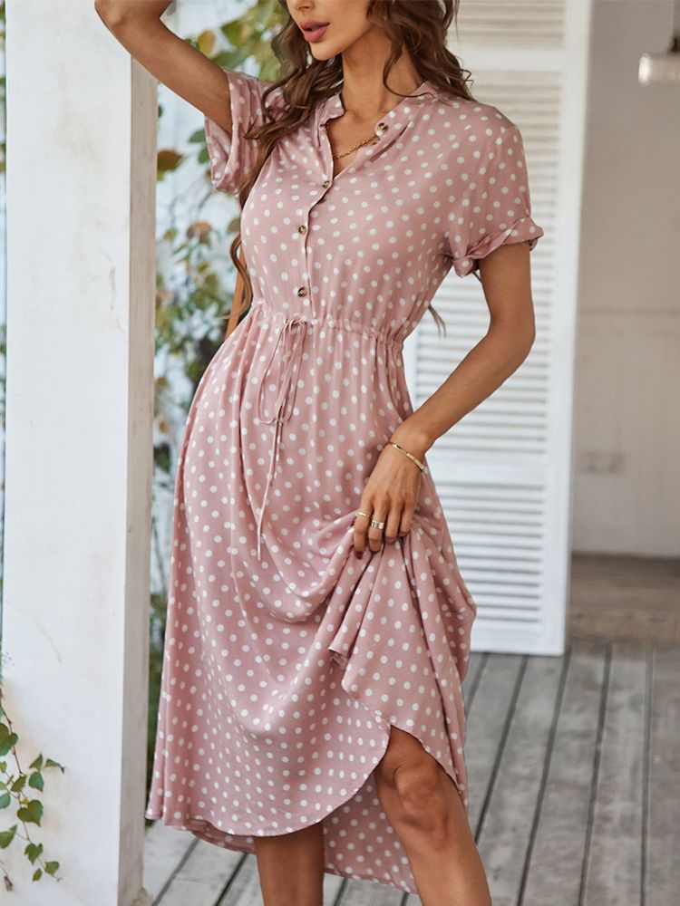 Print Shirt Dress Women Casual