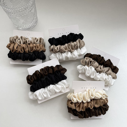 3Pcs/set Silk Satin Scrunchies Women