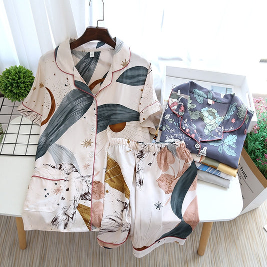 New women's pajamas floral print